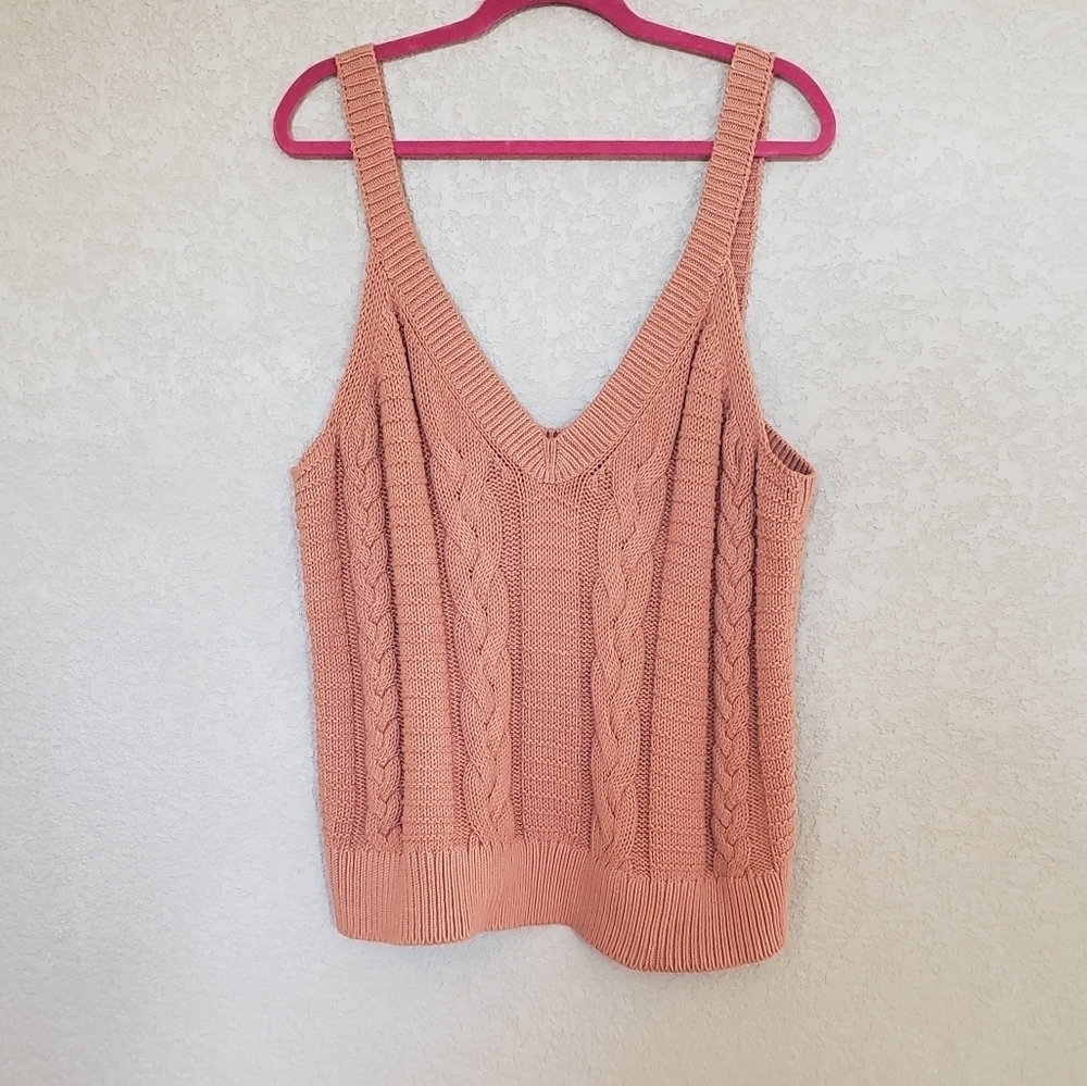 Banana Republic garment dyed pink sand dune sweater size XL. NEW
